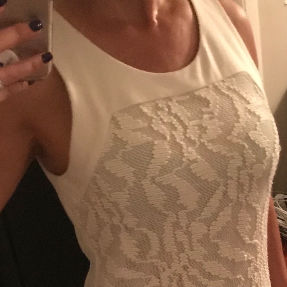 Barneys New York sleeveless ivory dress